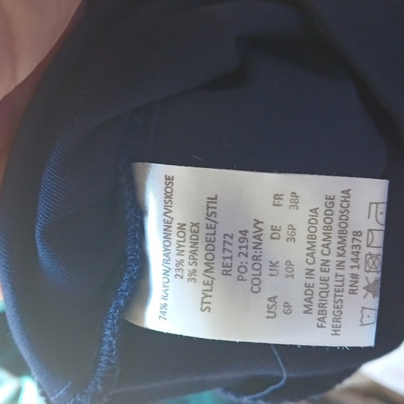 Rekucci women’s Navy Skinny slacks, stretchy, high waist - Picture 6 of 7